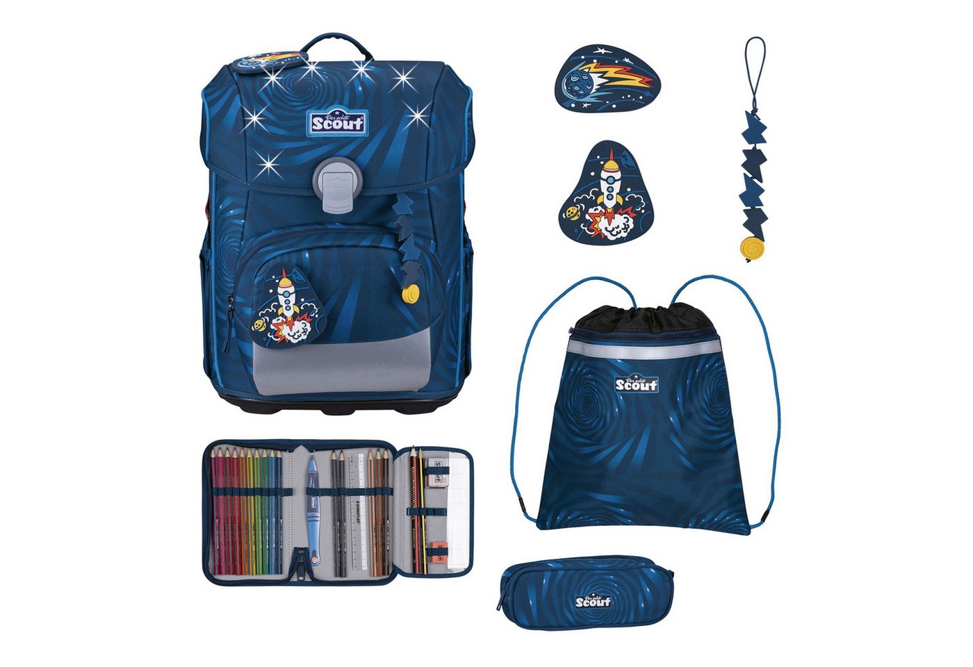 Scout Schulranzen Neo LED (8-tlg), Polyester von Scout