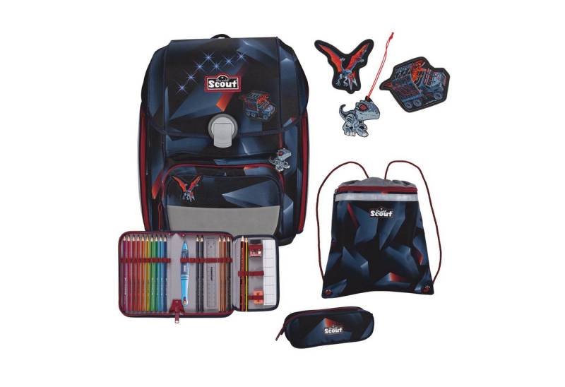 Scout Schulrucksack Scout Genius Schulranzen-Set 4 teilig Exklusiv LED Gravity von Scout