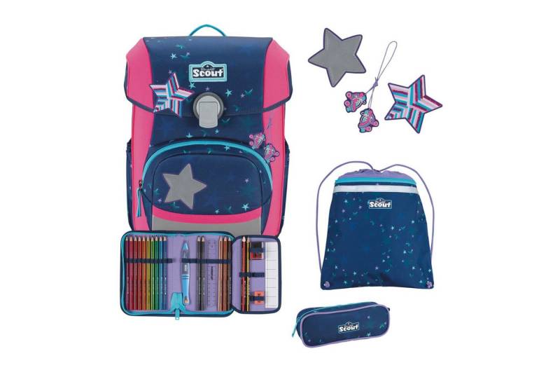 Scout Schulrucksack Scout Neo Schulranzen-Set 4 teilig DIN Pretty Star von Scout