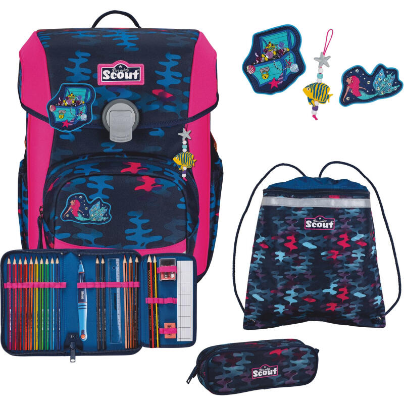 Scout - Scout Neo Set Schulranzenset 4tlg. Magic Sea Blau von Scout