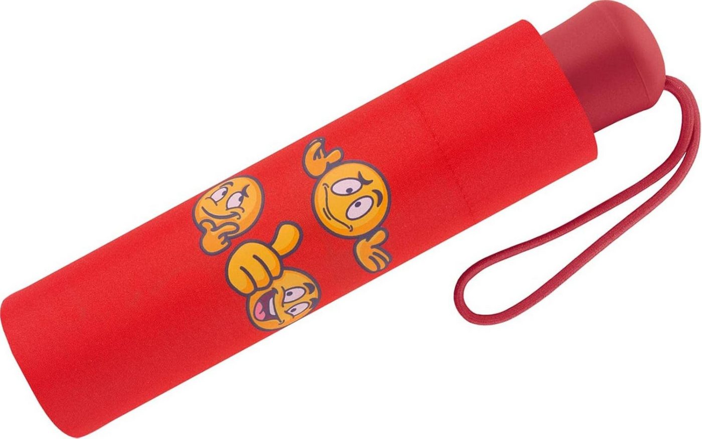 Scout Stockregenschirm Scout Kinder-Taschenschirm mit reflektierenden Streifen Emoji Blue von Scout