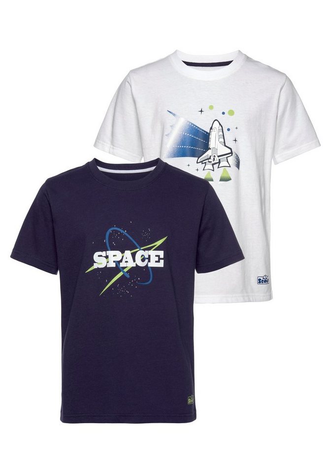 Scout T-Shirt SPACE (Packung, 2er-Pack) aus Bio-Baumwolle von Scout