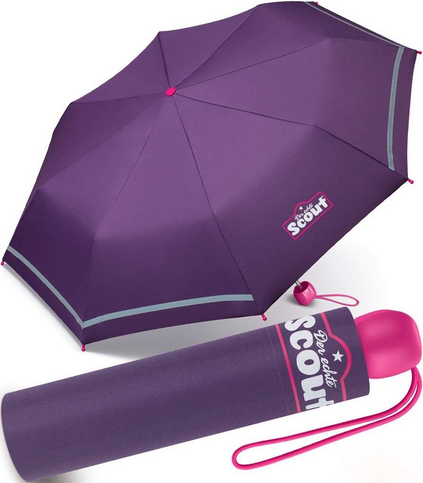 Scout Taschenregenschirm Mini Kinderschirm Basic reflektierend, leicht von Scout