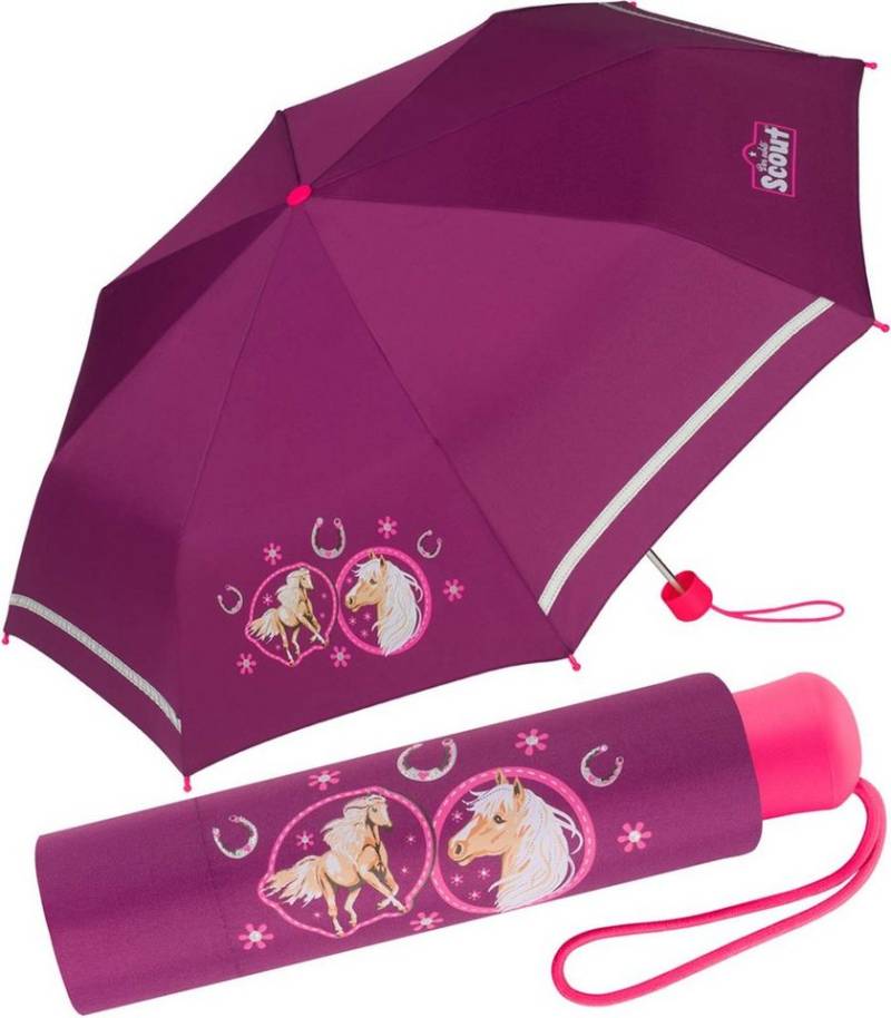 Scout Taschenregenschirm Mini Kinderschirm reflektierend bedruckt, extra leicht für Kinder gemacht von Scout