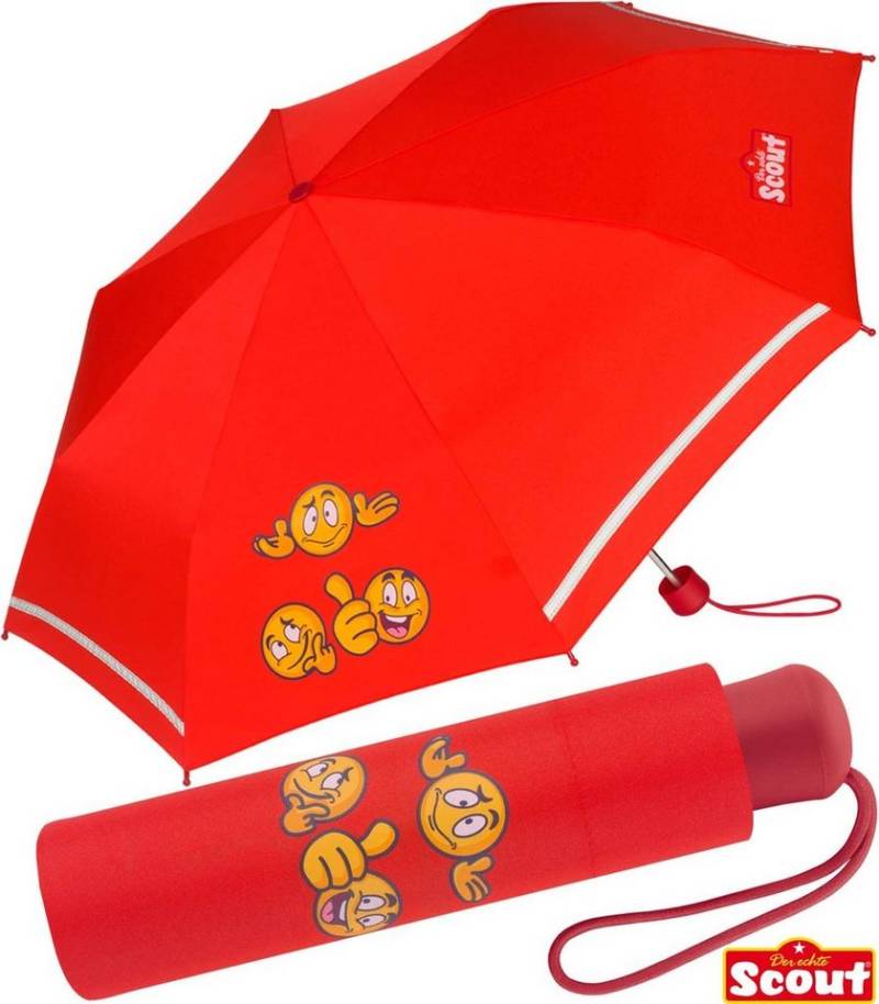 Scout Taschenregenschirm Mini Kinderschirm reflektierend bedruckt, extra leicht für Kinder gemacht von Scout