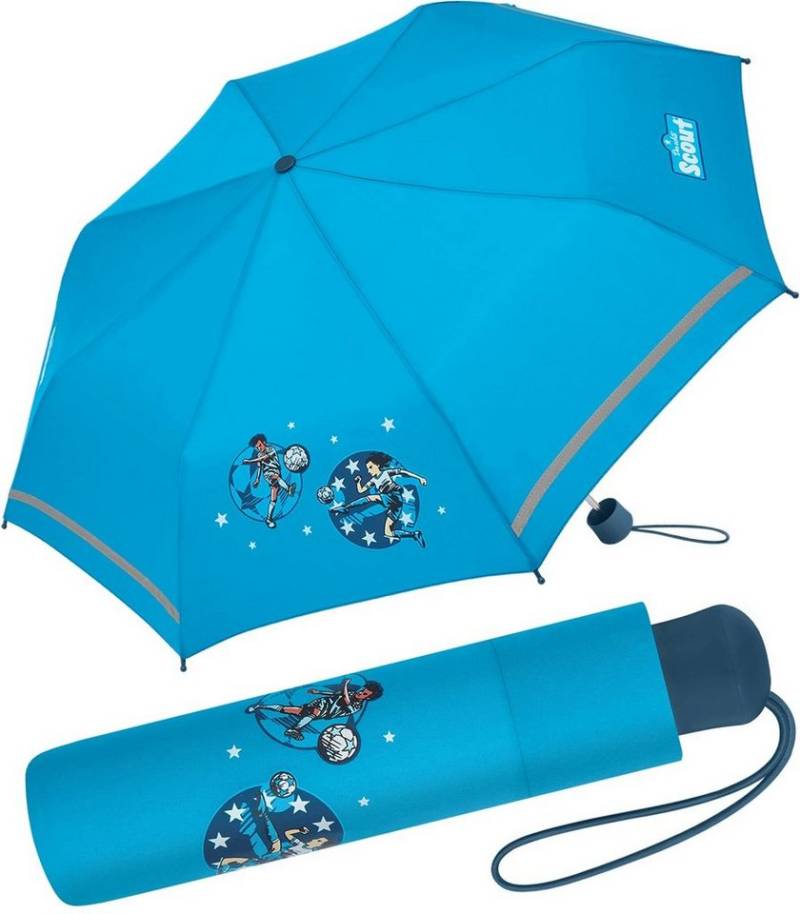 Scout Taschenregenschirm Super Champion - Mini Kinderschirm, extra leicht für Kinder gemacht, reflektierend und bedruckt von Scout
