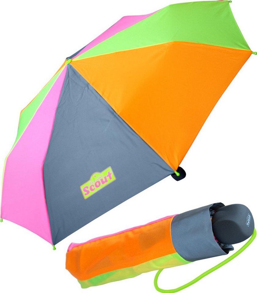 Scout Taschenregenschirm Mini Kinderschirm Basic reflektierend, leicht von Scout