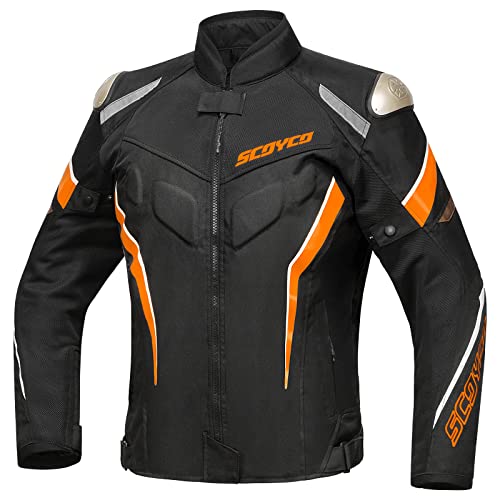 Scoyco Mesh Motorradjacke Motorrad Biker Reiten CE gepanzert Verschleißfeste Jacke Atmungsaktive Schutzausrüstung für Herren 4 Jahreszeiten von Scoyco