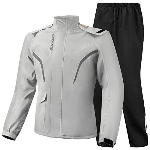 Scoyco Motorrad-Regen-Anzug Reflektierende Arbeits-Regen-Jacke und Hose Herren Damen Alle Sport Bauernhof Fischen Motorradfahren von Scoyco