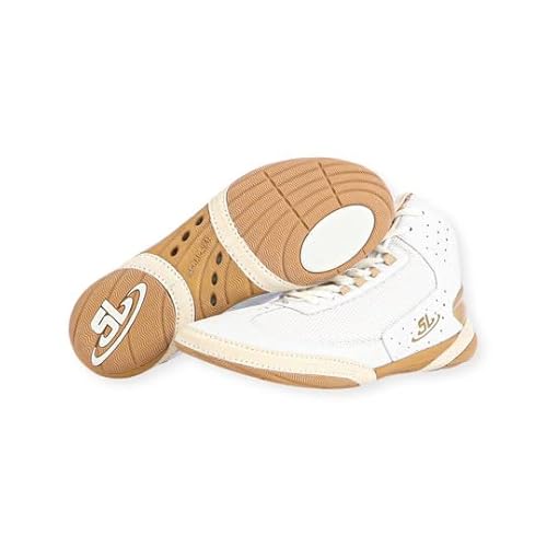 ScrapLife Ascend One Bo Nickal Signature Modell Jugend Wrestlingschuhe | Weiß & Gold, Weiß/Gold, 4.5 Big Kid von ScrapLife
