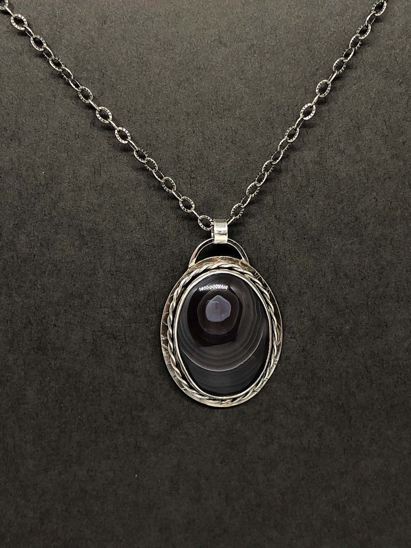 Botswana Achat Anhänger Aus Sterling Silber Botswana Achat Anhänger Aus Sterling Silber von ScrappyCatJewelry