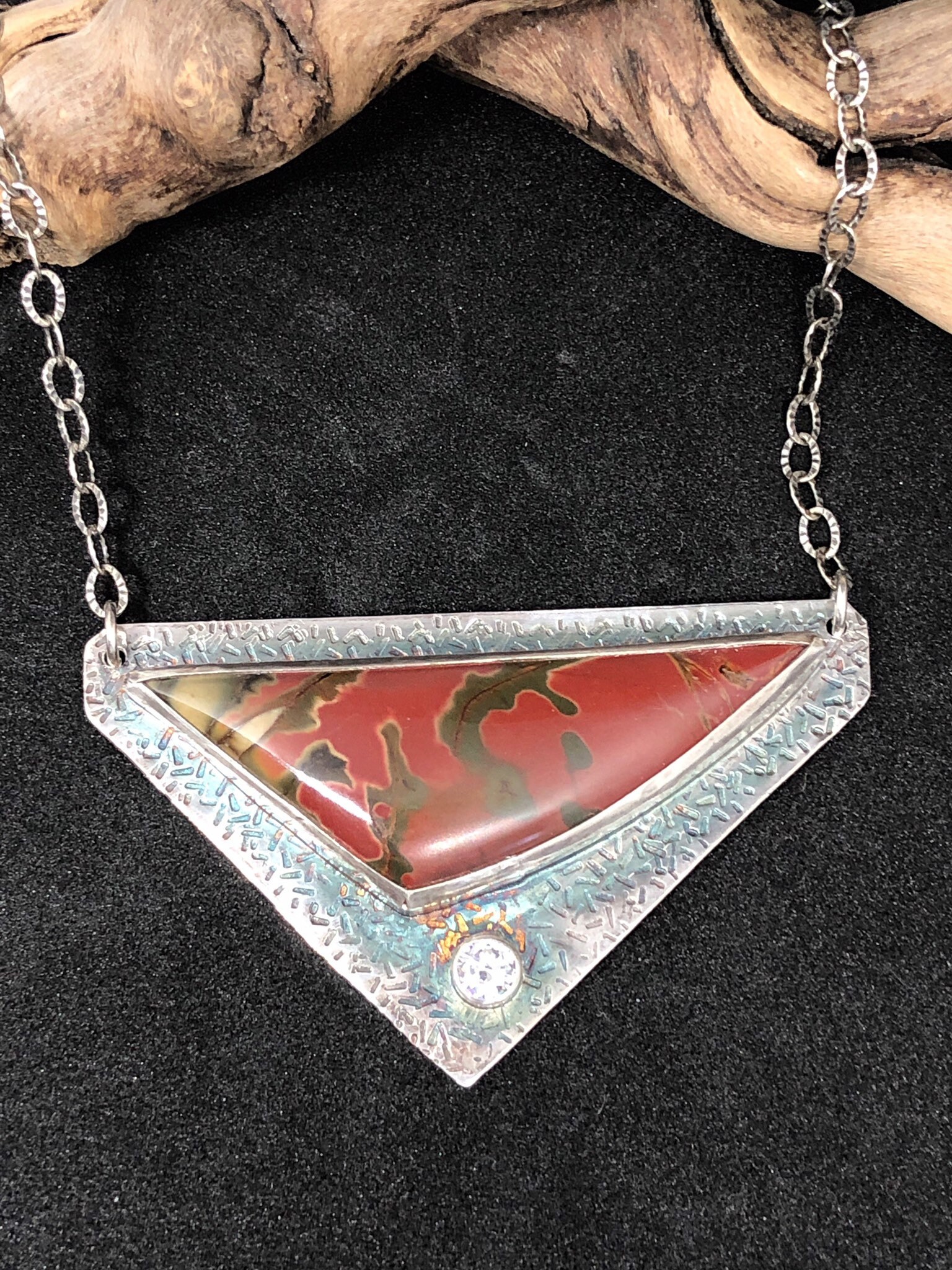 Cherry Creek Jaspis in Sterling Silber Halskette Cherry Creek Jaspis in Sterling Silber Halskette von ScrappyCatJewelry