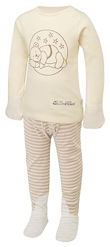 ScratchSleeves | Schläfriger Bär Schlafanzug für juckende Babys und Kleinkinder | Cappuccino | 18-21 Monate von ScratchSleeves