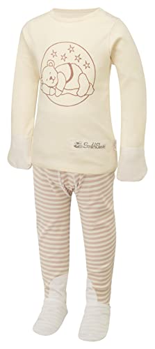 ScratchSleeves | Schläfriger Bär Schlafanzug für juckende Babys und Kleinkinder | Cappuccino | 21-24 Monate von ScratchSleeves