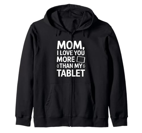 Mama, ich liebe dich mehr als mein Tablet Kapuzenjacke Mama, ich liebe dich mehr als mein Tablet Kapuzenjacke von Screen Time Surrender
