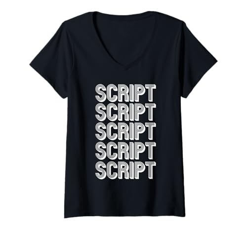 Damen Drehbuch T-Shirt mit V-Ausschnitt Damen Drehbuch T-Shirt mit V-Ausschnitt von Script Apparel