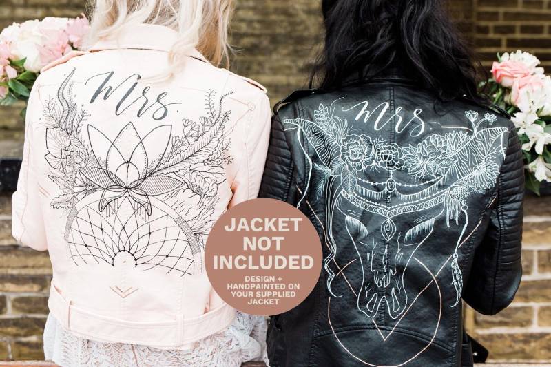 Individuelle Brautlederjacke + Personalisierte Luxus-Geschenkbox | Handbemalt Hochzeiten, Junggesellinnenabschied, Brautjungfern von ScrittoDesign
