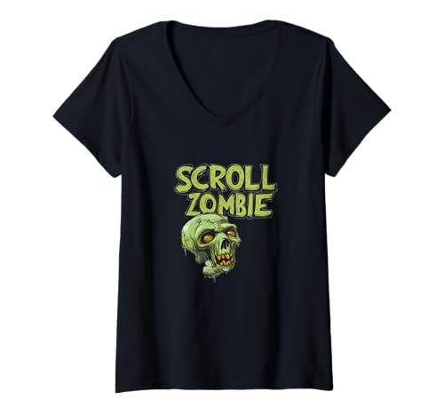 Damen Tolles Zombie-Kostüm für Scroll-Liebhaber T-Shirt mit V-Ausschnitt Damen Tolles Zombie-Kostüm für Scroll-Liebhaber T-Shirt mit V-Ausschnitt von Scroll Zombie Outfit