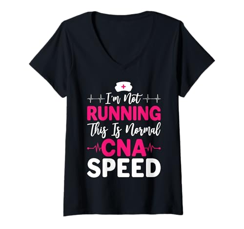 Damen Lustiges Zitat "I'm Not Running This Is Normal CNA Speed" T-Shirt mit V-Ausschnitt Damen Lustiges Zitat "I'm Not Running This Is Normal CNA Speed" T-Shirt mit V-Ausschnitt von Scrub Life Threads