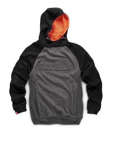 Scruffs Herren Trade Tech Embossed Kapuzenpullover, schwarz/grau, XXL von Scruffs