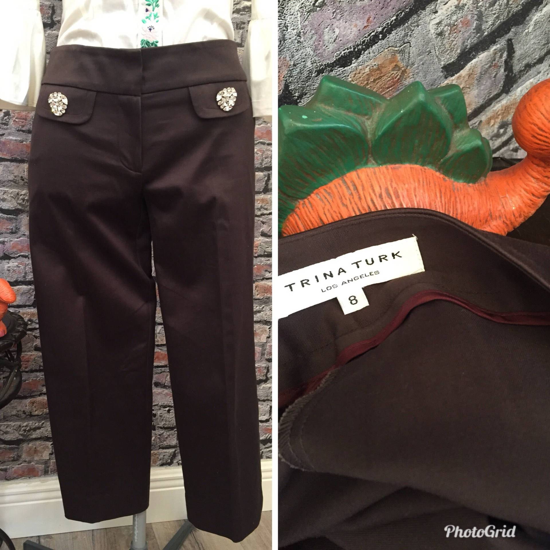Jahrgang Trina Turk Aubergine Strass Verziert Capri Hose Größe 8 Jahrgang Trina Turk Aubergine Strass Verziert Capri Hose Größe 8 von ScrumpdiddlyDesigns