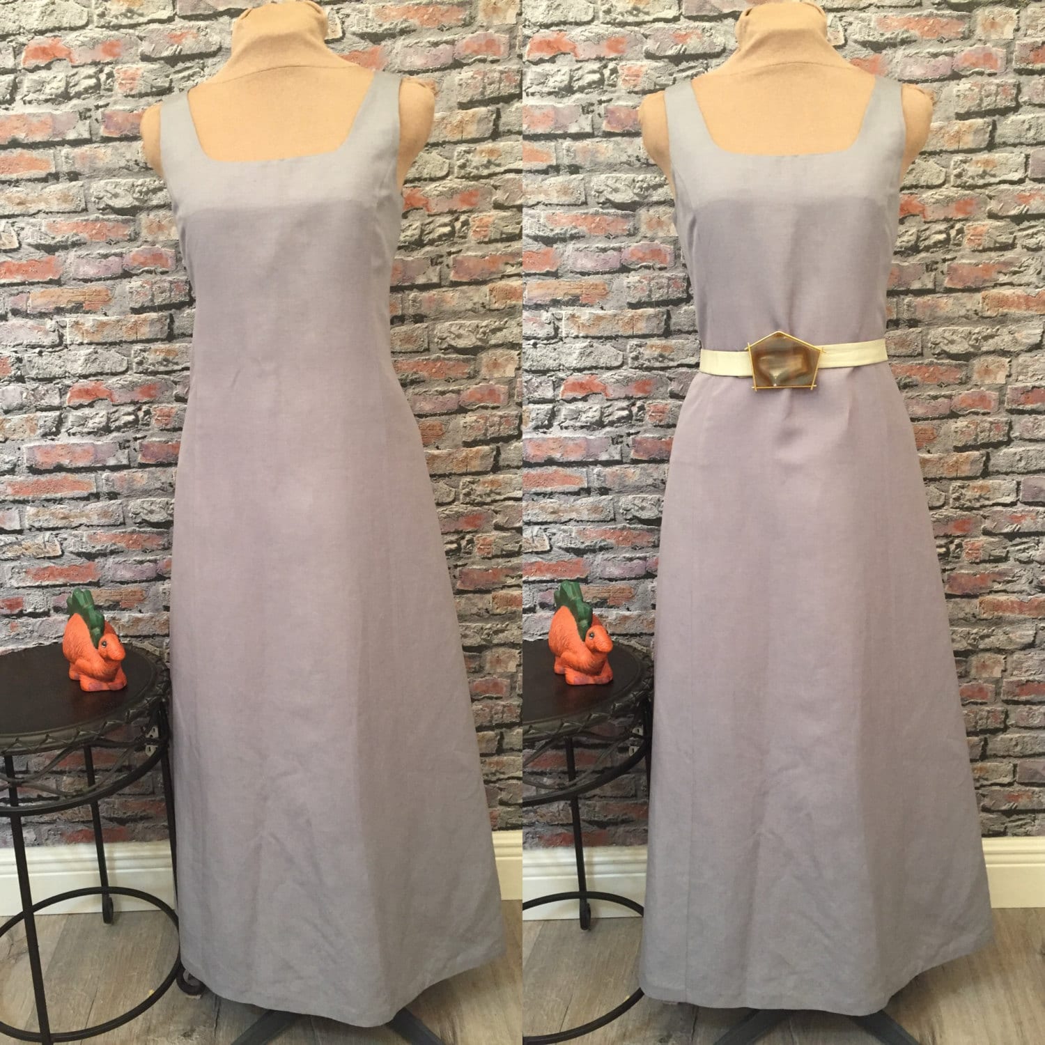 Vintage Margaret O'leary Graues Leinen/Seide-Mischung Maxi Kleid Größe S Vintage Margaret O'leary Graues Leinen/Seide-Mischung Maxi Kleid Größe S von ScrumpdiddlyDesigns