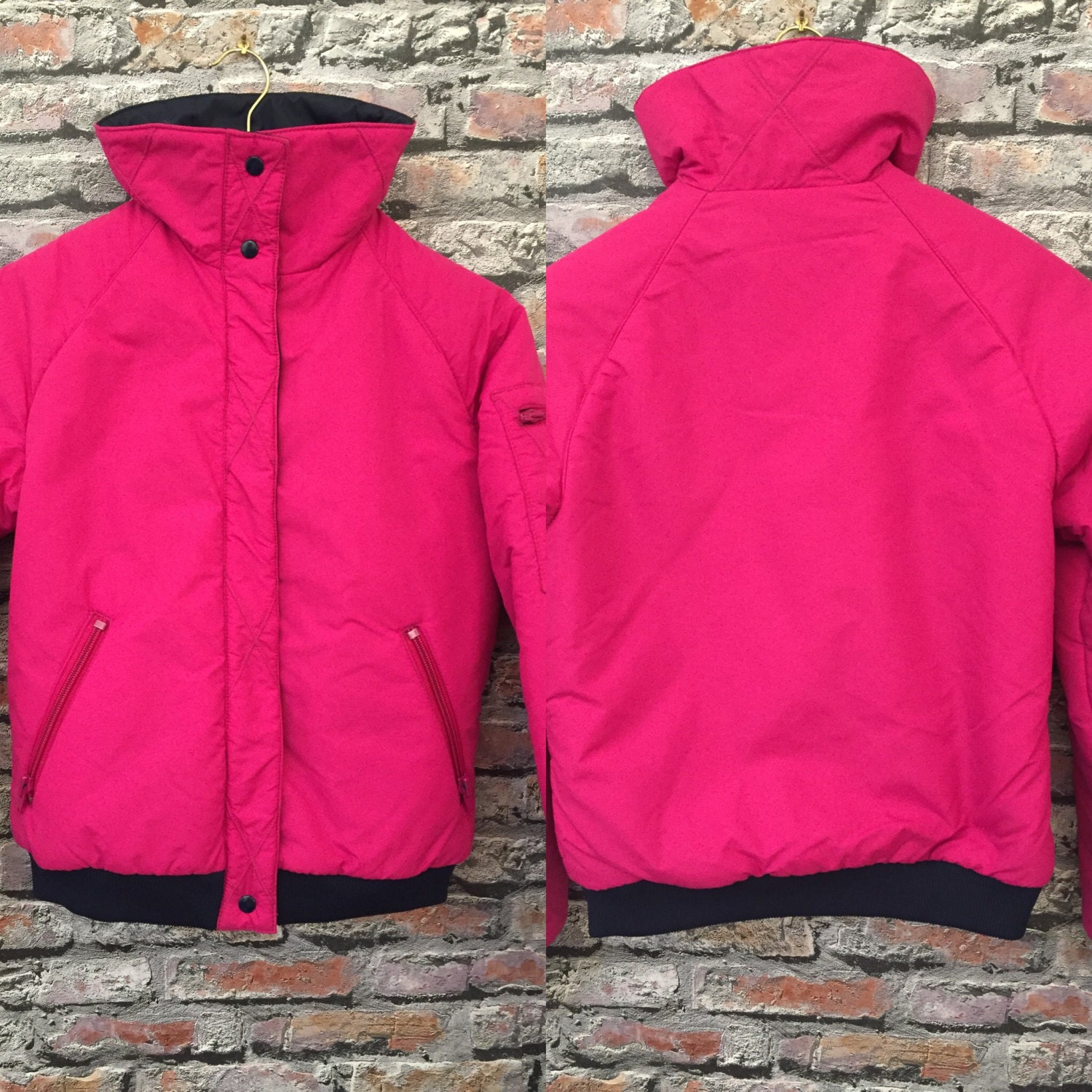 Vintage Roffe Pink & Navy Skijacke, Größe S Vintage Roffe Pink & Navy Skijacke, Größe S von ScrumpdiddlyDesigns