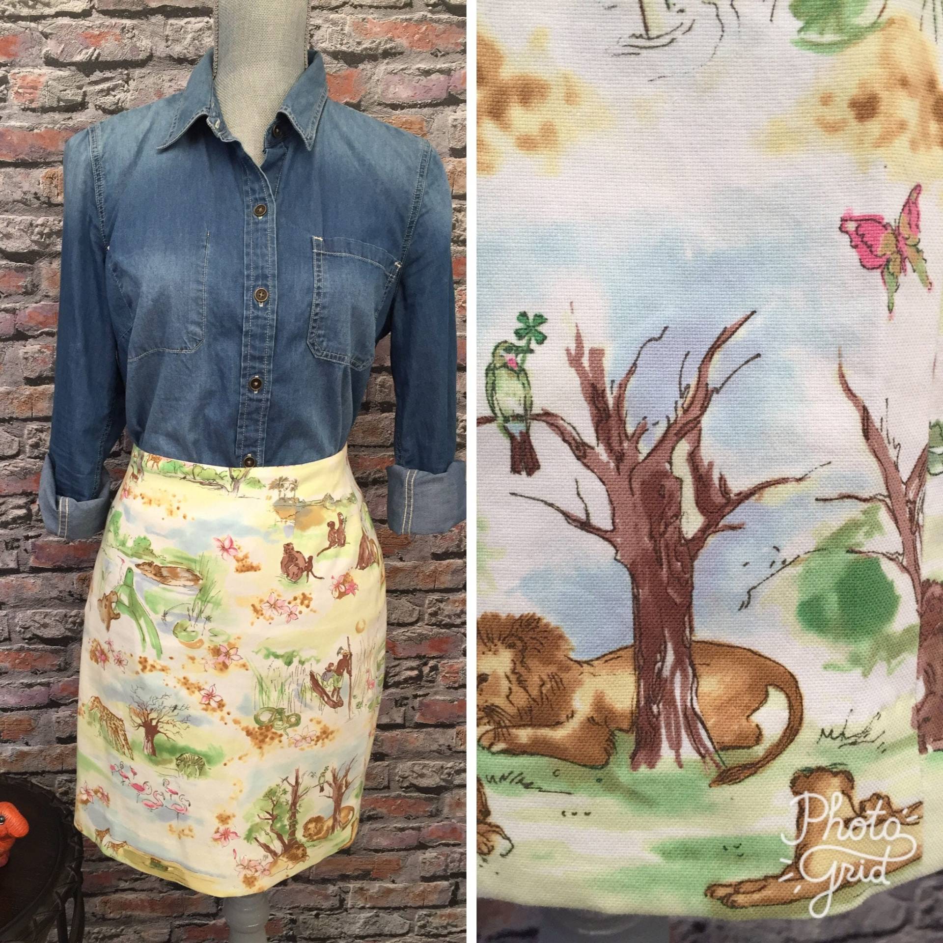Vintage Tier Themed Hohe Taille Rock Größe S Vintage Tier Themed Hohe Taille Rock Größe S von ScrumpdiddlyDesigns