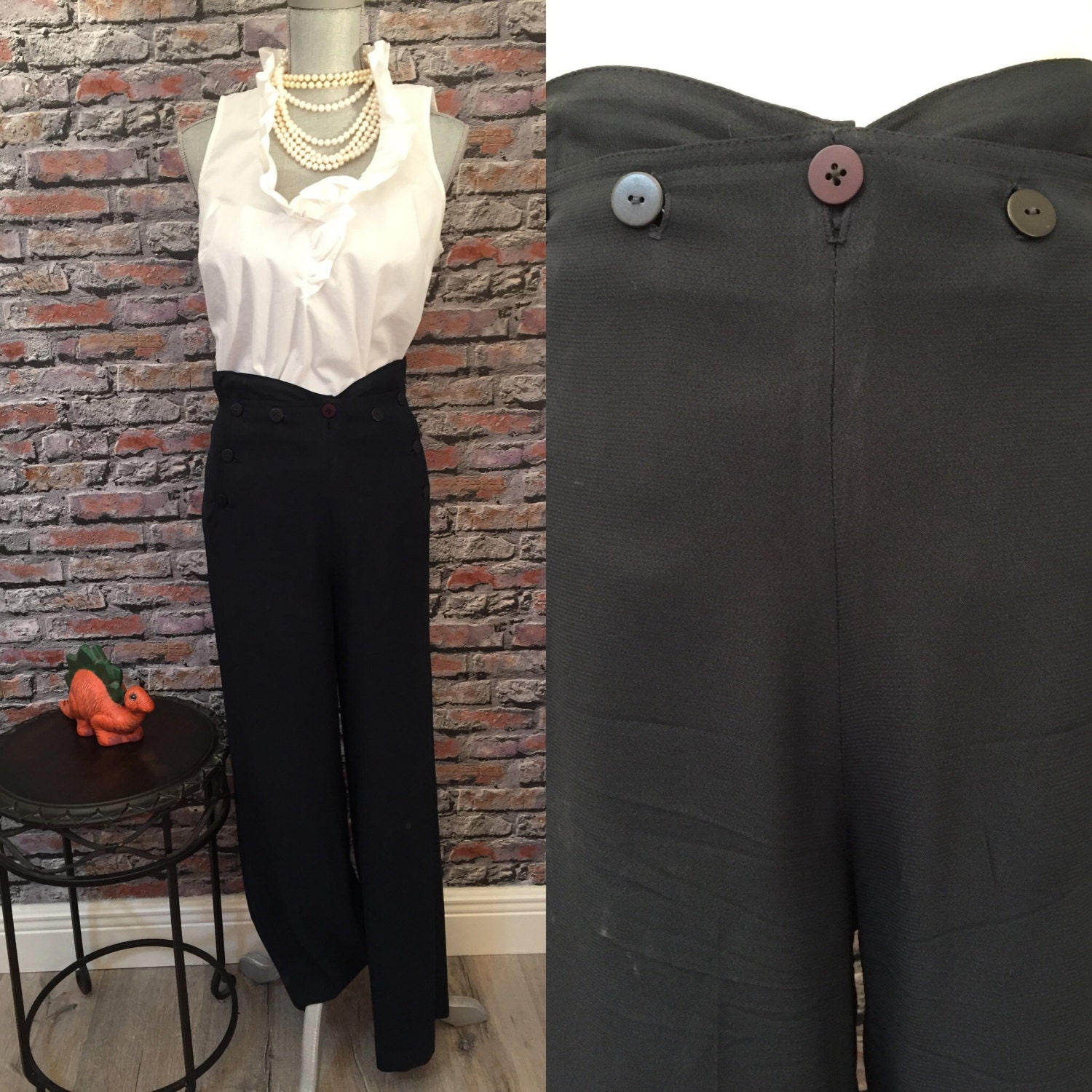 Vintage Vertigo Navy Matrosenhose Made in France Euro Größe 42 Usa Größe 6 Vintage Vertigo Navy Matrosenhose Made in France Euro Größe 42 Usa Größe 6 von ScrumpdiddlyDesigns