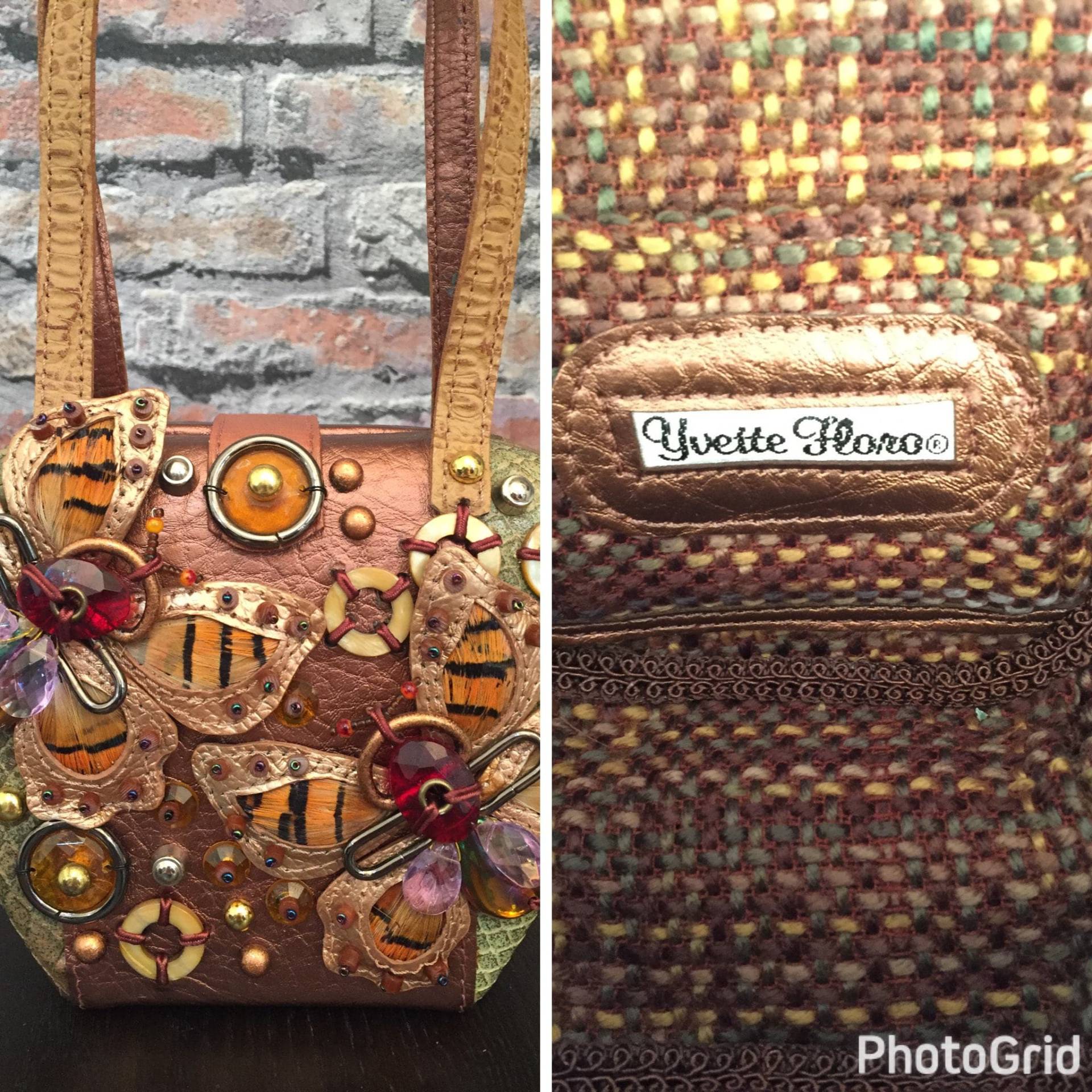 Vintage Yvette Floro Leder Perlen Schmetterling Handtasche Vintage Yvette Floro Leder Perlen Schmetterling Handtasche von ScrumpdiddlyDesigns