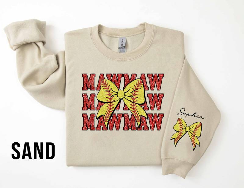 Benutzerdefinierte Softball Mawmaw Shirt, Coquette Bow Spieltag Mutter Tages Shirt Benutzerdefinierte Softball Mawmaw Shirt, Coquette Bow Spieltag Mutter Tages Shirt von ScruncStreet