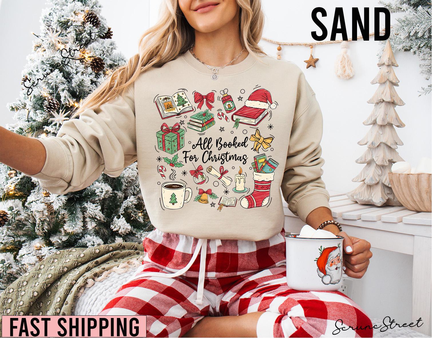 Buch-Liebhaber-Weihnachts-Sweatshirt, Buch-Weihnachts-T-Shirt, Alle Bestellt Für Weihnachtshemd, Saison-Lese-T-stück, Weihnachtsgeschenke von ScruncStreet