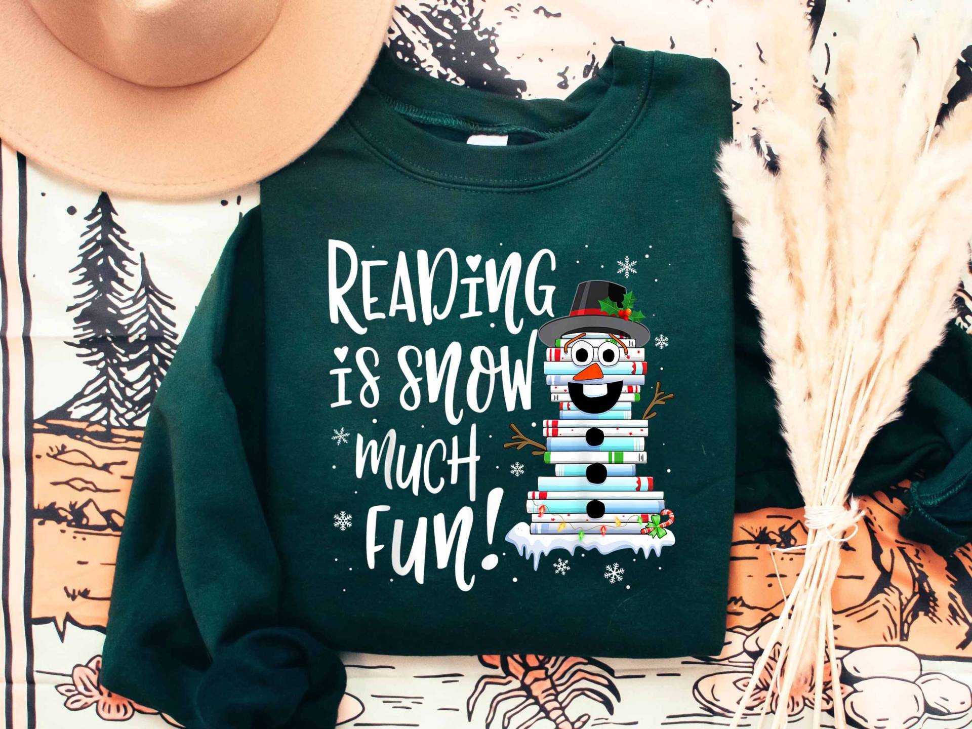 Buchliebhaber Weihnachten Sweatshirt, Lesen Ist Schnee Viel Spaß Shirt, Weihnachtsgeschenke, Weihnachtsgeschenke Für Bibliothekar Lehrer von ScruncStreet