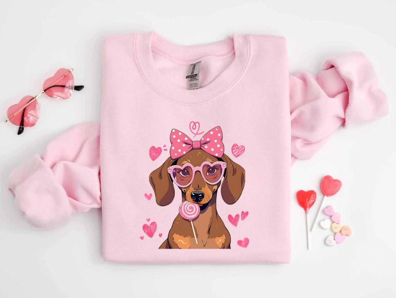 Dackel Valentinstag Sweatshirt, Shirt, Mama Mein Hund Ist Mein Valentine Liebhaber Geschenk von ScruncStreet