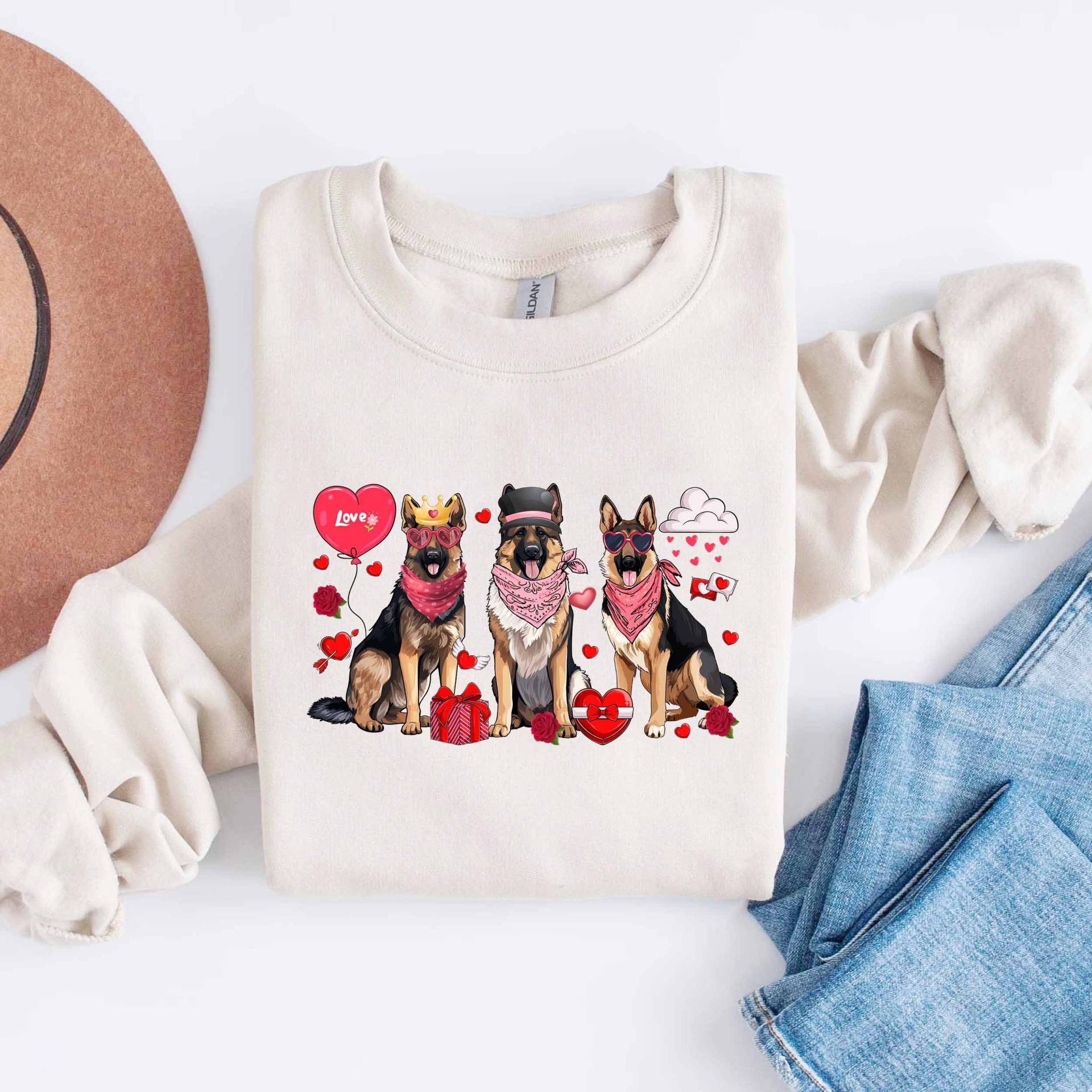 Deutscher Schäferhund Valentinstag Sweatshirt, Deutsche Mutter T-Shirt, Geschenke Für Mama von ScruncStreet
