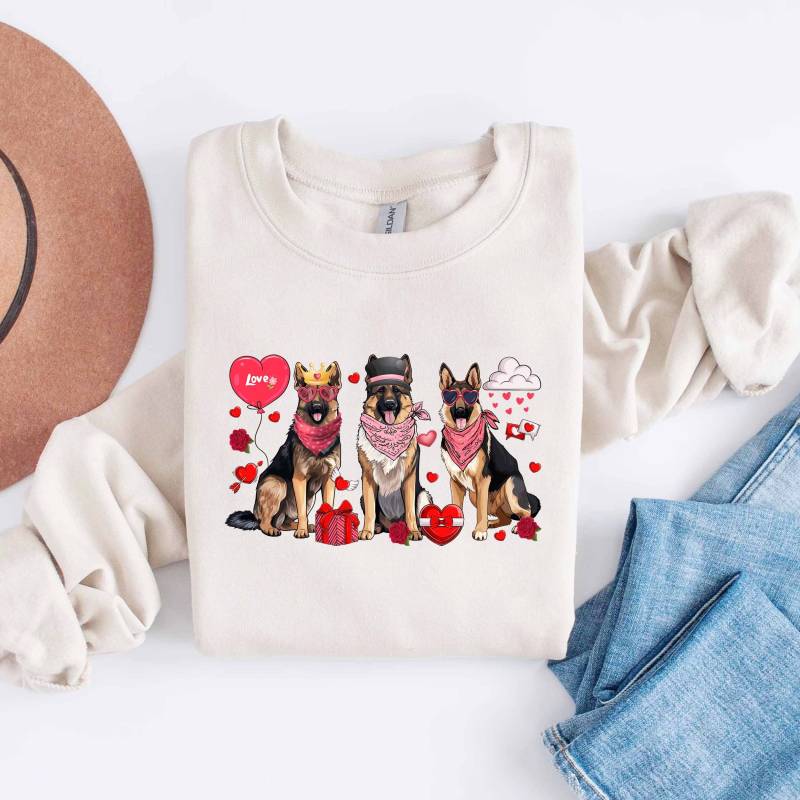 Deutscher Schäferhund Valentinstag Sweatshirt, Deutsche Mutter T-Shirt, Geschenke Für Mama von ScruncStreet