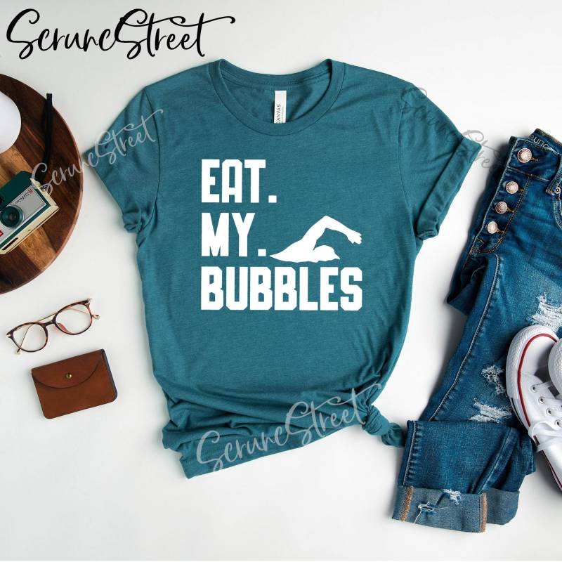 Eat My Bubbles Shirt - Lustige Schwimm-Shirts Für Männer Frauen Schwimm-Shirt Weihnachts- Und Geburtstagsgeschenke von ScruncStreet
