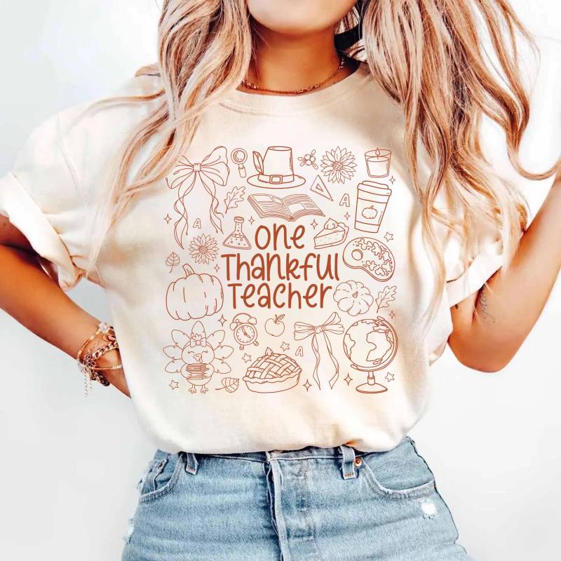 Erntedank-Lehrer-Hemd, Ein Dankbares Lehrer-Hemd, Herbst-Lehrer-Hemd, Glücklichem Erntedank-Geschenk Für Lehrer von ScruncStreet