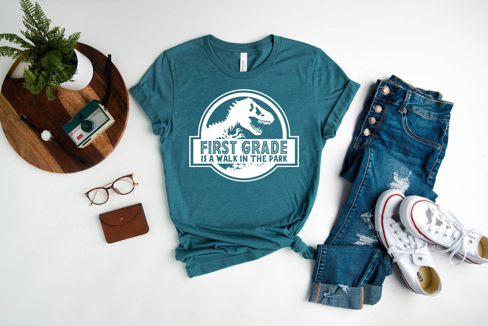 First Grade Is A Walk in The Park Shirt, Hello 1st Teacher Squad Crew Tribe, Back To School Shirt von ScruncStreet