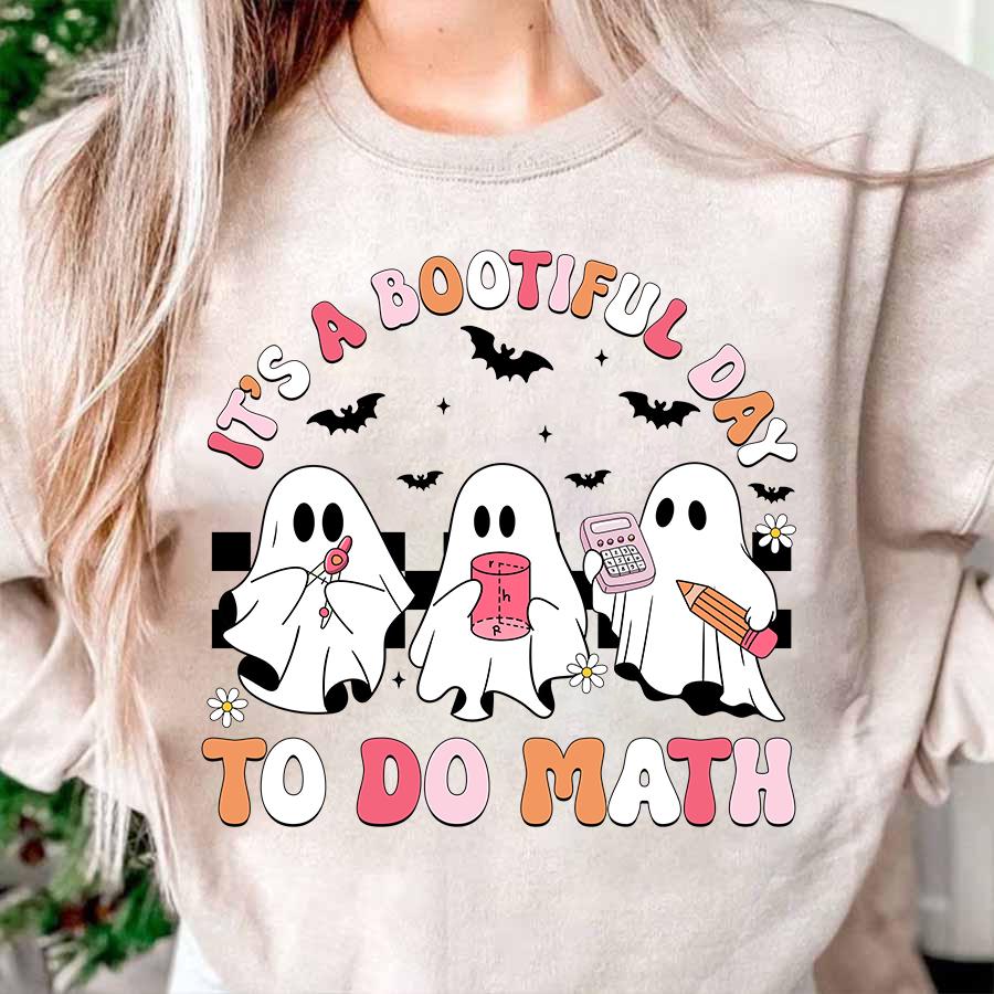 Halloween-Mathe-Lehrer-Shirt, Es Ist Ein Bootiful Tag, Mathe-Shirt Zu Tun, Gruseliges Mathe-Lehrer-Shirt, Geist-Mathe-Lehrer-Shirt von ScruncStreet