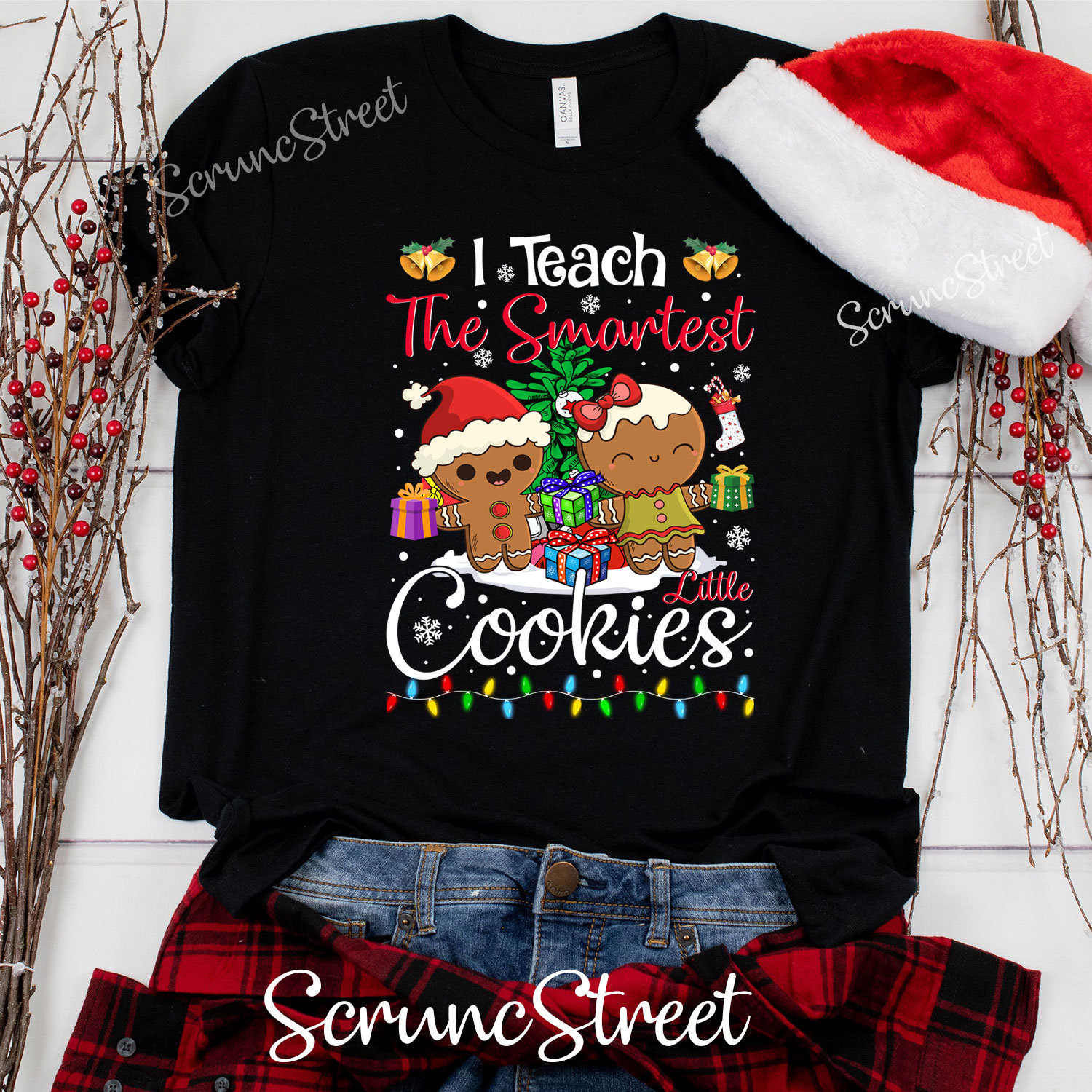 I Teach The Smartest Little Cookies Shirt, Lehrer Weihnachtsshirt, Lustiges Geschenke, Weihnachtsgeschenk Für von ScruncStreet