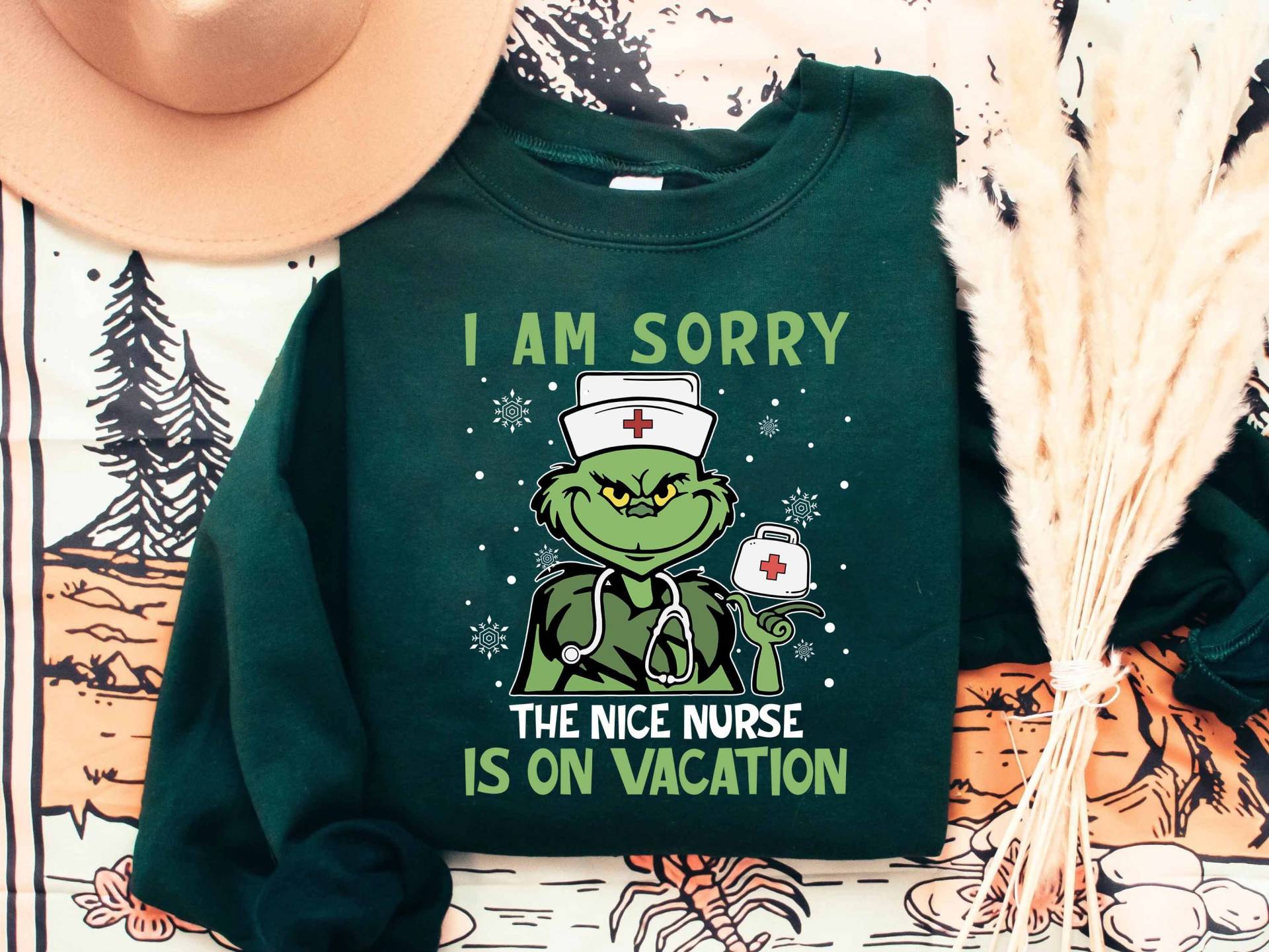 Krankenschwester Weihnachten Sweatshirt, Shirt, Es Tut Mir Leid, Die Nette Ist Im Urlaub T-Shirt, Weihnachtsgeschenk Für Nursing Studenten von ScruncStreet