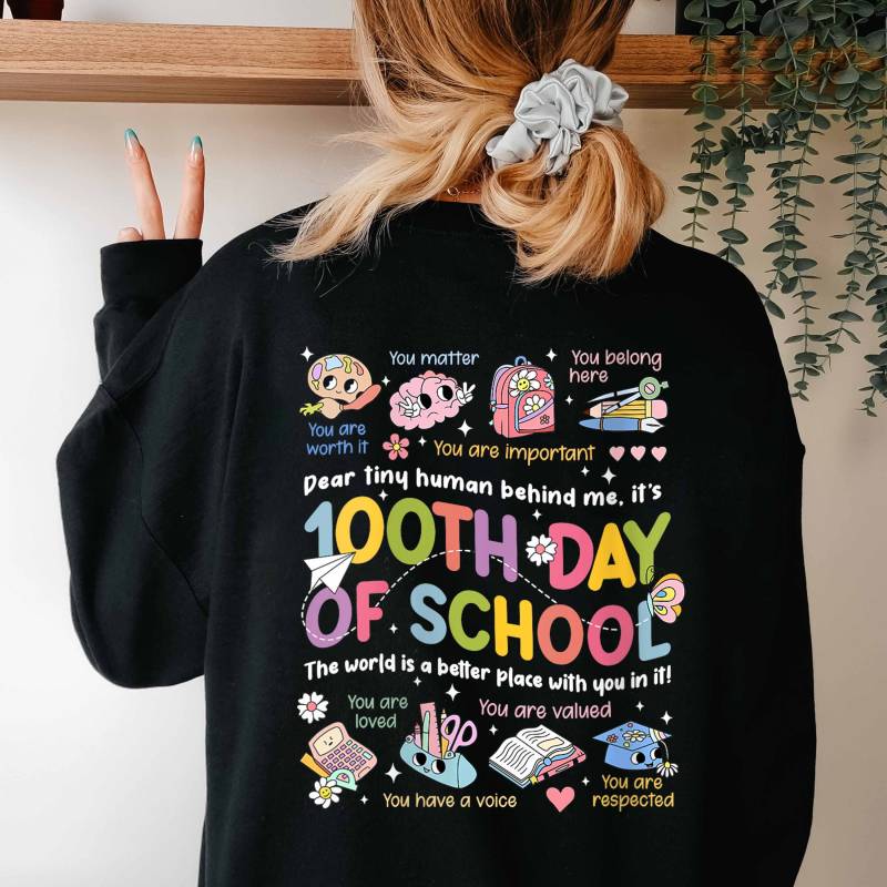 Lehrer 100. Schultag Shirt, Lieber Kleiner Mensch Hinter Mir, Gruppenlehrer-Shirts, Lehrer-Shirt, 100 Tage Schulgeschenke Für von ScruncStreet