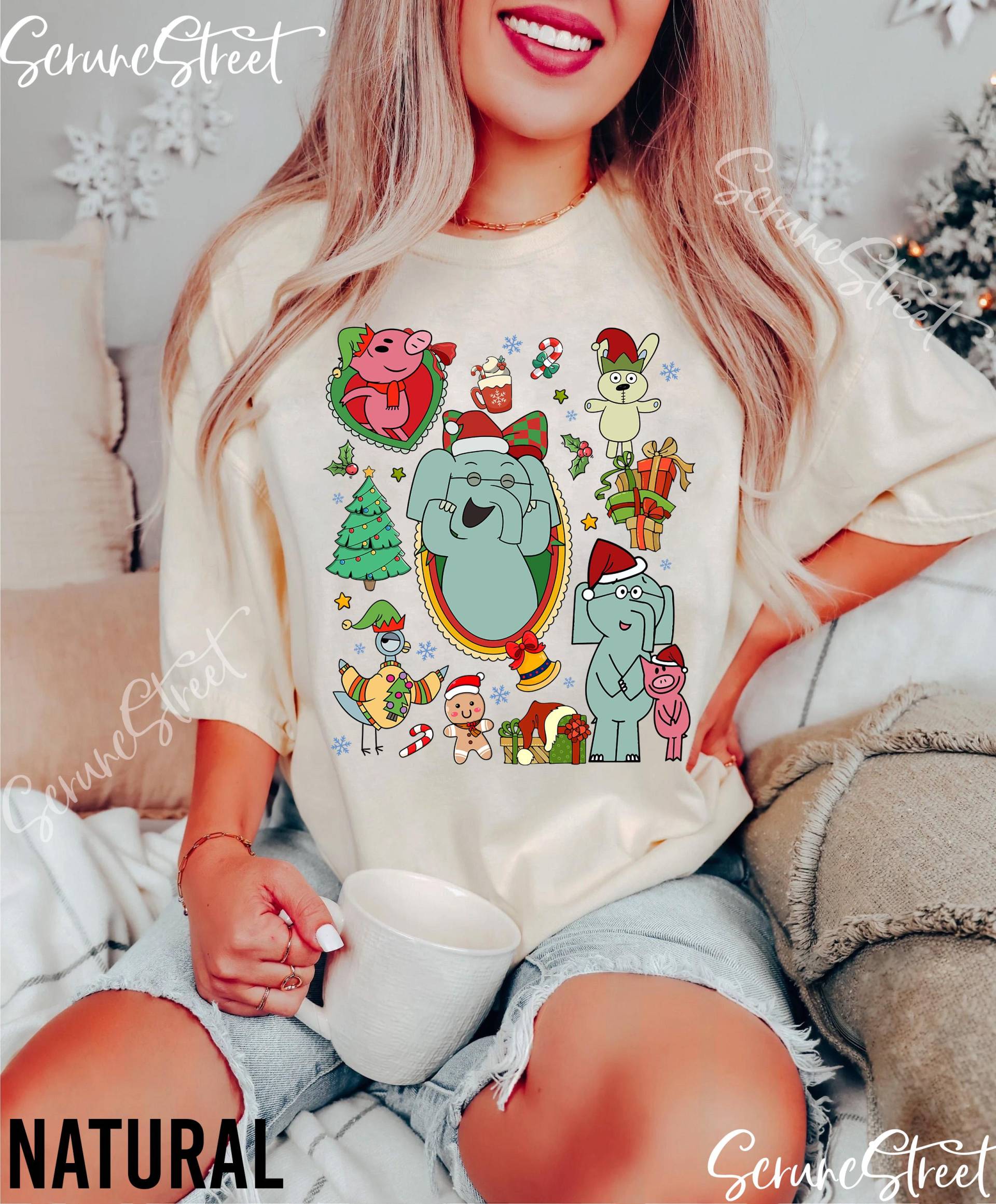 Lehrer Weihnachtshemd, Elefant Und Schweinchen Kinderbuch Frohes Weihnachtsgeschenk Für Kindergärtnerin von ScruncStreet