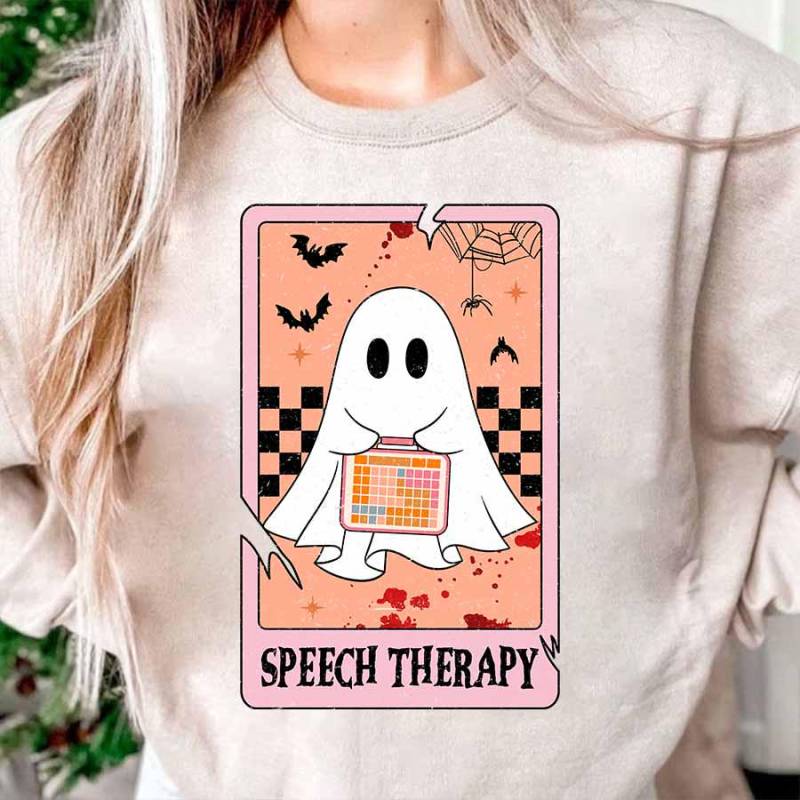 Logopädie Halloween Shirt, Gruselige Logopädin Slp Trick Or Speech Gruseliges Ghost Shirt Logopädie Halloween Shirt, Gruselige Logopädin Slp Trick Or Speech Gruseliges Ghost Shirt von ScruncStreet