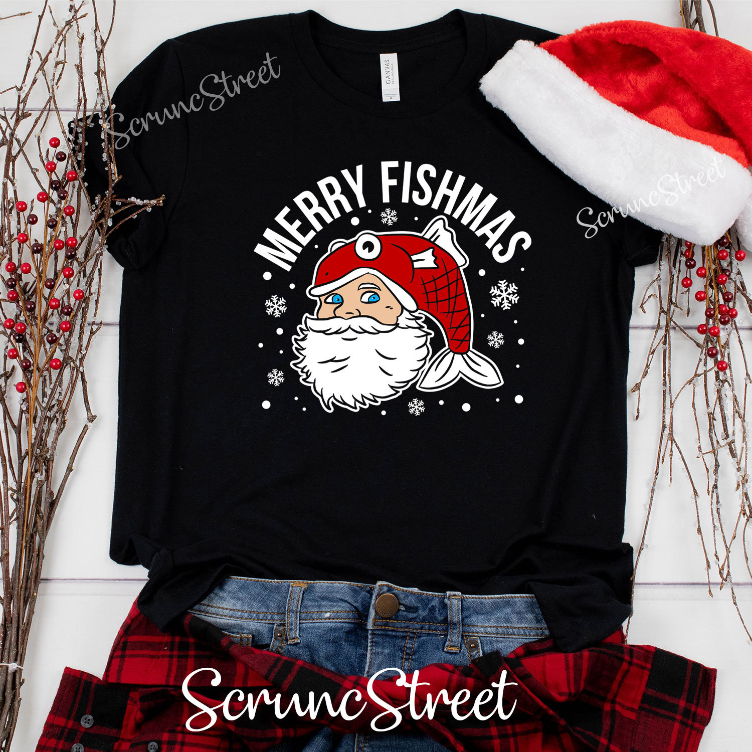 Merry Fishmas Shirt, Fisher Christmas Angeln Liebhaber Lustiges Weihnachts Pyjama Weihnachtsgeschenke von ScruncStreet