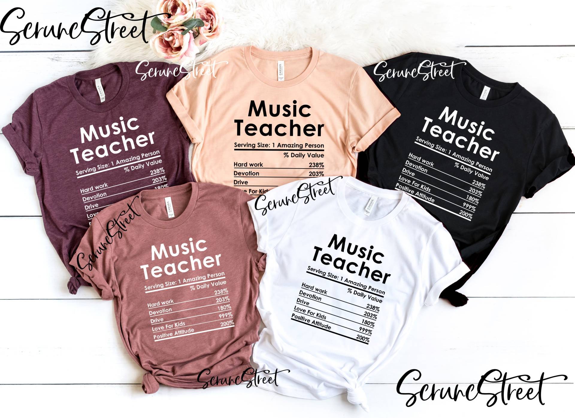 Musiklehrer T-Shirt, Geschenke, Leben, Letzter Schultag Shirt, Zurück Zur Schule Shirt von ScruncStreet