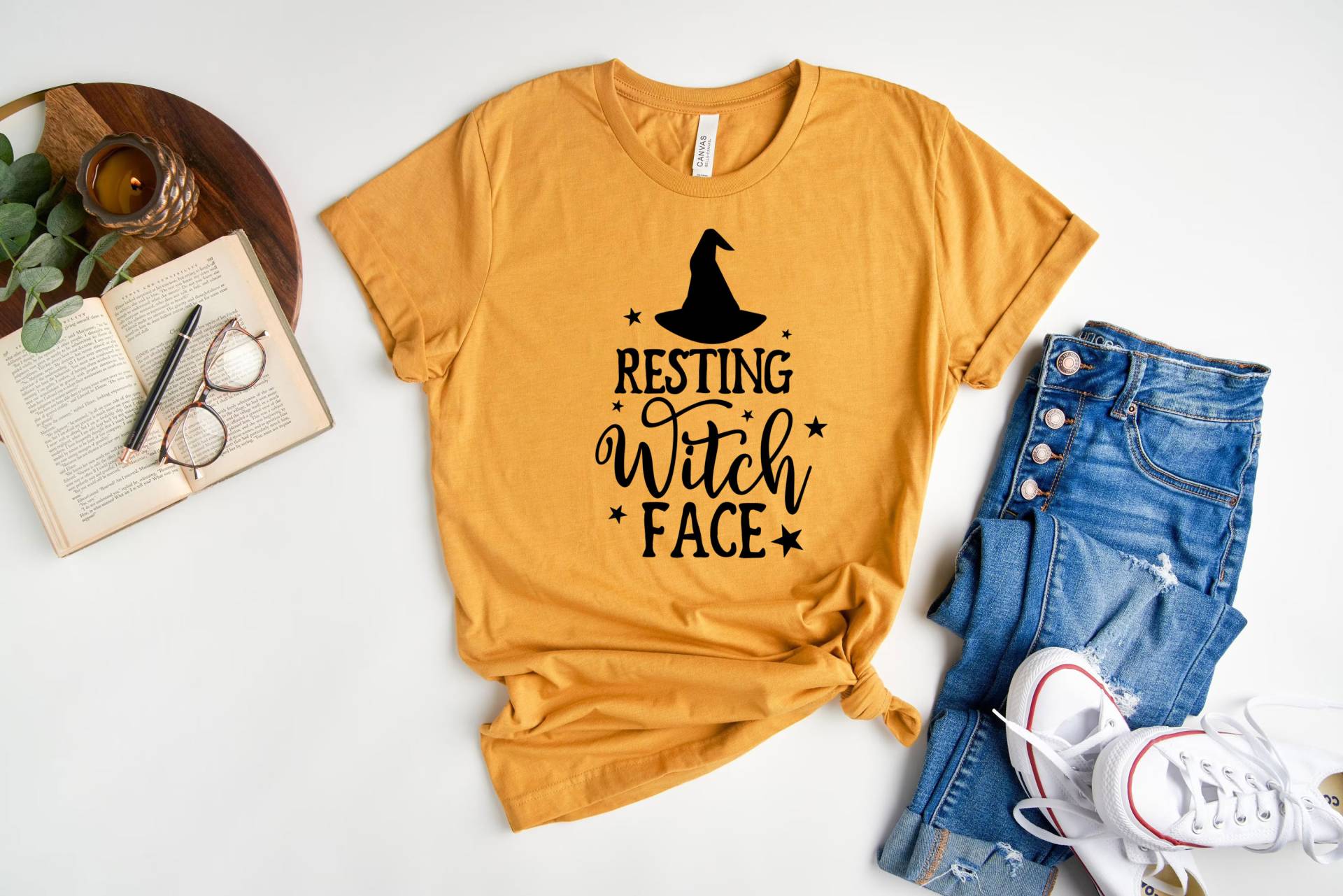 Resting Witch Face Shirt, Damen Lustiges Halloween Hexen T-Shirts, Party Geschenke von ScruncStreet