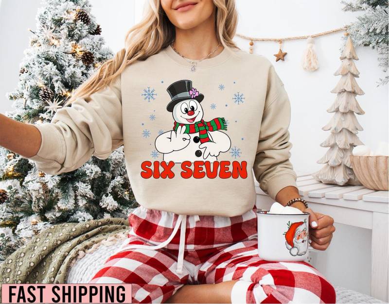 Sechs Seven Meme Weihnachtshemd, 6 7 Schneemann Frostig Sieben Weihnachtsmann Sagt von ScruncStreet