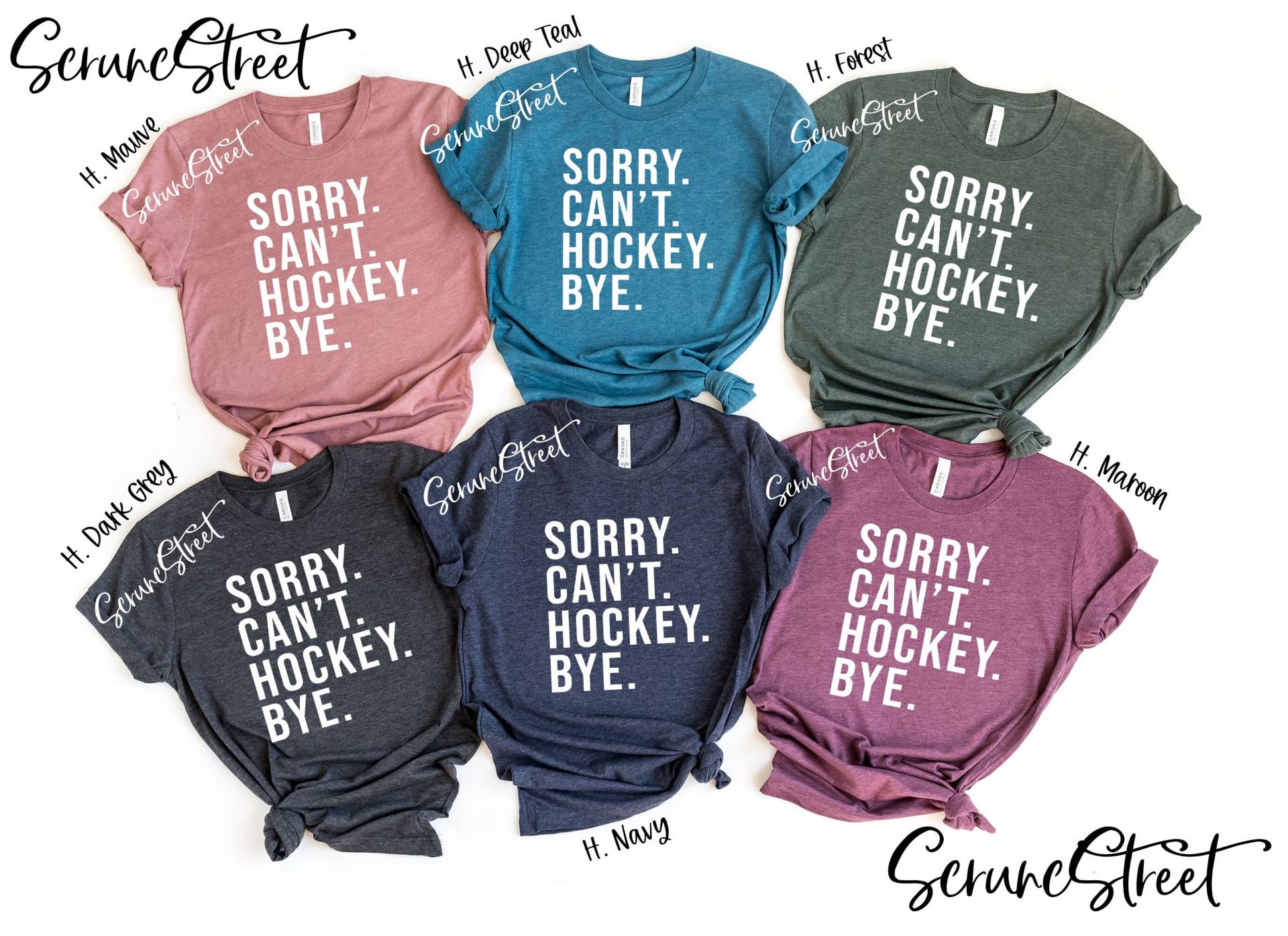 Sorry Can't Hockey Bye Shirt, Lustiges Liebhaber Mama Game Day Life Shirt von ScruncStreet